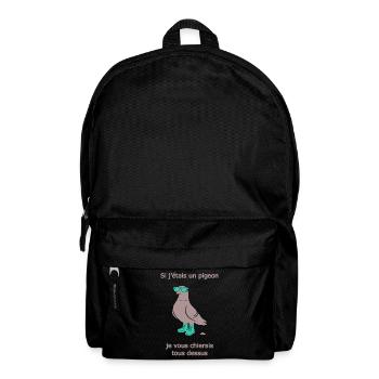 Pigeon Provocateur Bottes Turquoise Humour - Sac à dos - noir - Devant