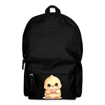 Cuddly chick with heart - Backpack - black - Front