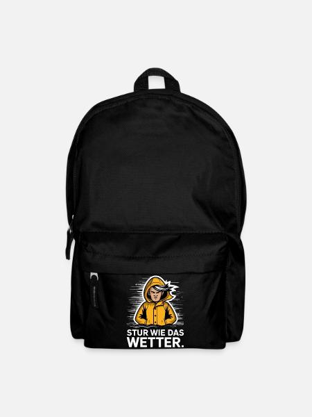  Stur Wie Das Wetter Maritimer Spruch Für Sturkopf - Rucksack - Schwarz