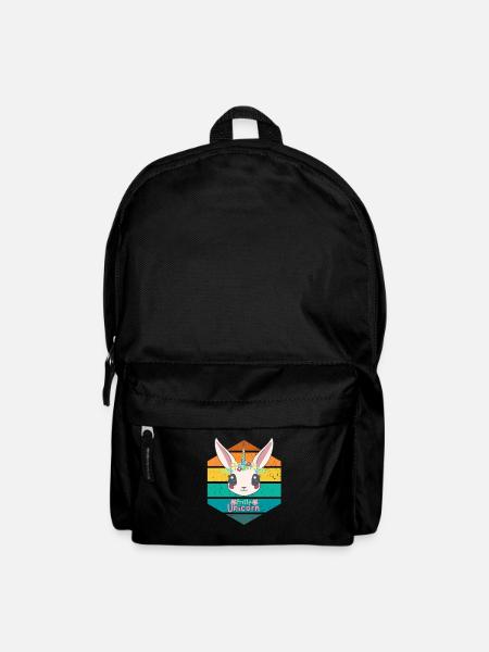 Pastell-Einhorn und Blumenkrone - Rucksack - Schwarz