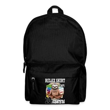 Relax Faultier Geburtstag 20 Jahre Sloth Lustig - Rucksack - Schwarz - Vorne