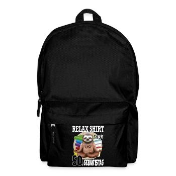 Relax Faultier Geburtstag 50 Jahre Sloth Lustig - Rucksack - Schwarz - Vorne