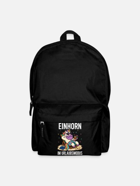 Einhorn Urlaubsmodus Männer Camping Fun Shirt - Rucksack - Schwarz
