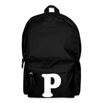 Large P Style Print | Letter P | P Logo - Backpack - black - Front