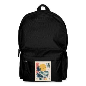 Wild Seas Sunset Retro Surf - Backpack - black - Front