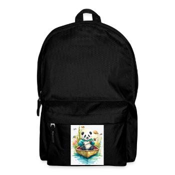 Panda-Ruderboot in Blüte - Rucksack - Schwarz - Vorne