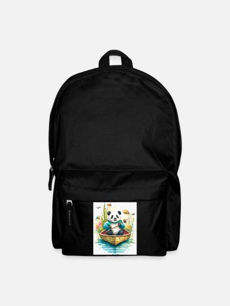 Panda-Ruderboot in Blüte - Rucksack - Schwarz