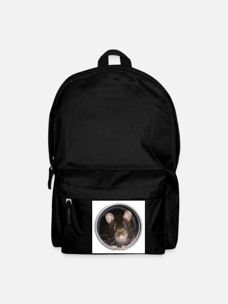 Ratte im Rohr vorn - Rucksack - Schwarz