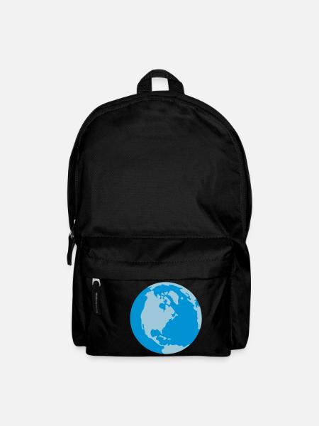 Weltkugel - Rucksack - Schwarz