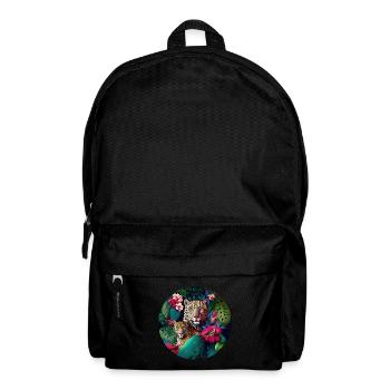 Leopard Dschungel Blumen - Rucksack - Schwarz - Vorne