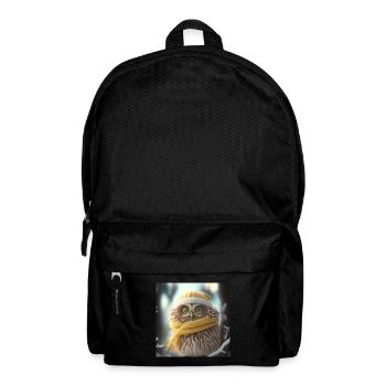 Owl Scarf Beanie Winter Snow Funny Cute - Backpack - black - Front
