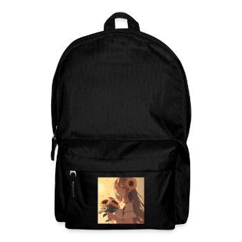 Anime Girl Anime Girl Waifu Otaku Sunflowers - Backpack - black - Front