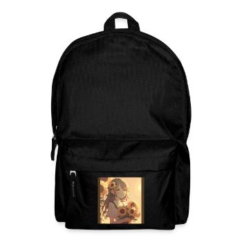 Anime Girl Anime Girl Waifu Otaku Sunflowers - Backpack - black - Front