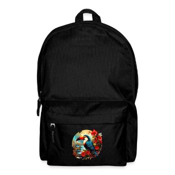 Toucan with flowers by the lake - Backpack - black - Front