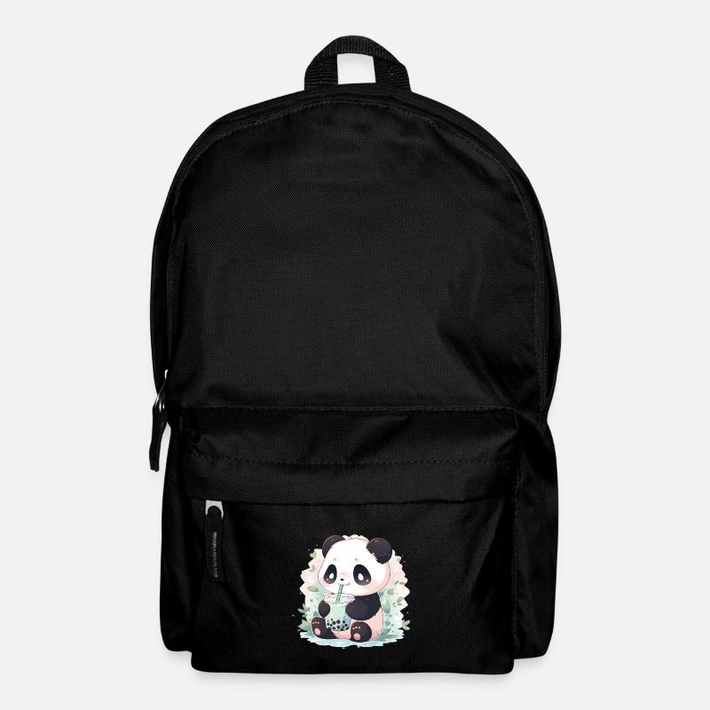 Kawaii panda bubble tea boba tea - Backpack - black
