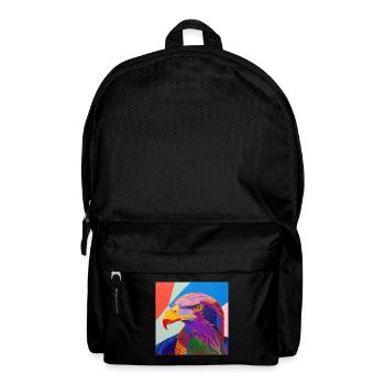 eagle, bird, colorful, animal, gift, gift idea - Backpack - black - Front