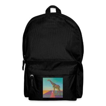 giraffe, colorful, animal, gift, gift idea - Backpack - black - Front