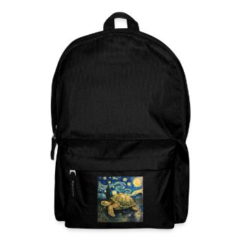 schildkröte, van gogh, sternennacht - Rucksack - Schwarz - Vorne