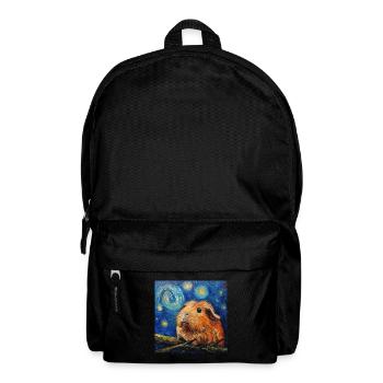 Guinea Pig, Animal, Van Gogh, Starry Night - Backpack - black - Front