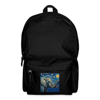 elefant, van gogh, sternennacht - Rucksack - Schwarz - Vorne