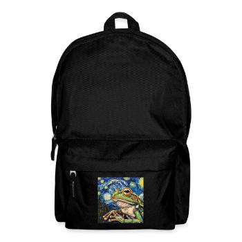 frosch, tier, van gogh, sternenacht - Rucksack - Schwarz - Vorne