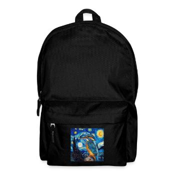 eisvogel, vogel, tier, van gogh, sternenacht - Rucksack - Schwarz - Vorne