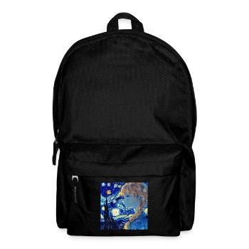 anime, anime mädchen, otaku, waifu, van gogh - Rucksack - Schwarz - Vorne