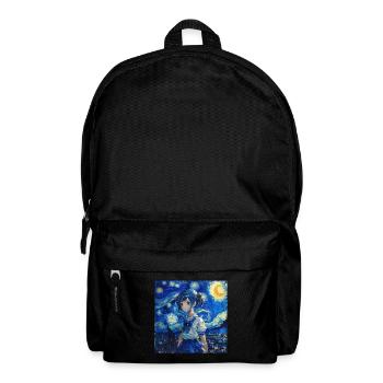 anime, anime mädchen, otaku, waifu, van gogh - Rucksack - Schwarz - Vorne
