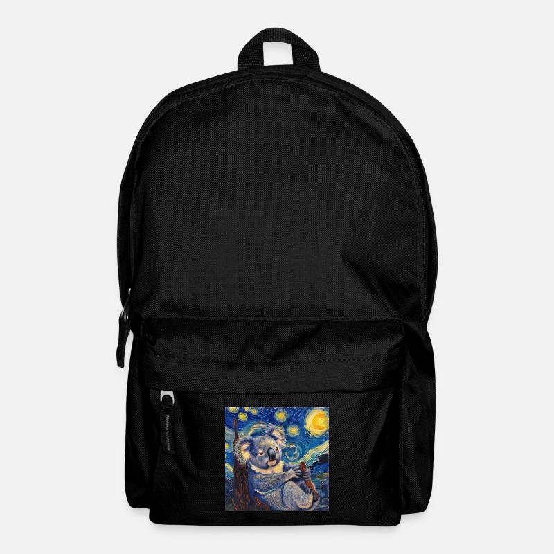 koala, van gogh, sternennacht, geschenk - Rucksack - Schwarz