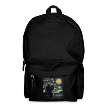 Chat, Motif De Chat, Van Gogh, Nuit Étoilée - Sac à dos - noir - Devant