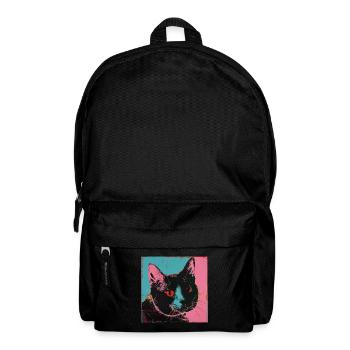 Chat, motif chat, pop art, cadeau, idée cadeau - Sac à dos - noir - Devant
