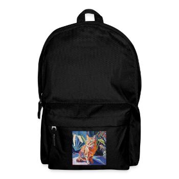 Chat, motif chat, pop art, cadeau, idée cadeau - Sac à dos - noir - Devant