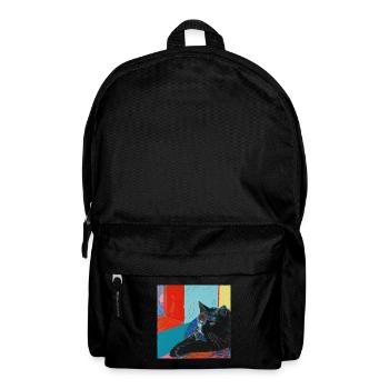 Chat, motif chat, pop art, cadeau, idée cadeau - Sac à dos - noir - Devant