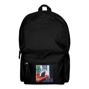 Chat, motif chat, pop art, cadeau, idée cadeau - Sac à dos - noir - Devant