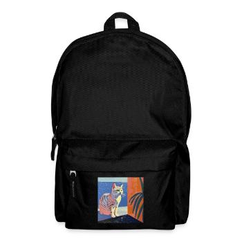Chat, motif chat, pop art, cadeau, idée cadeau - Sac à dos - noir - Devant