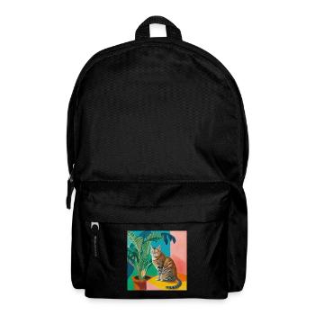 Chat, motif chat, pop art, cadeau, idée cadeau - Sac à dos - noir - Devant