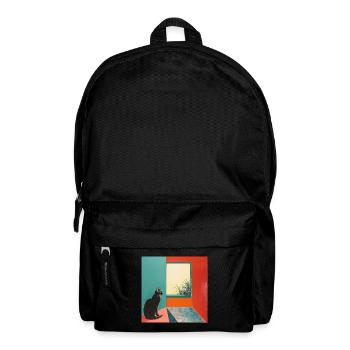 Chat, motif chat, pop art, cadeau, idée cadeau - Sac à dos - noir - Devant
