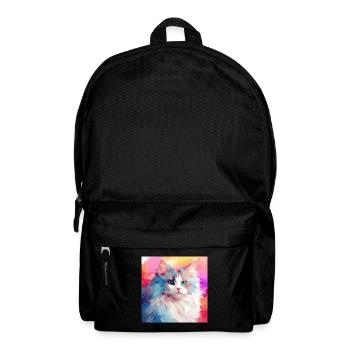 chat, motif de chat, anime, cadeau, idées cadeaux - Sac à dos - noir - Devant