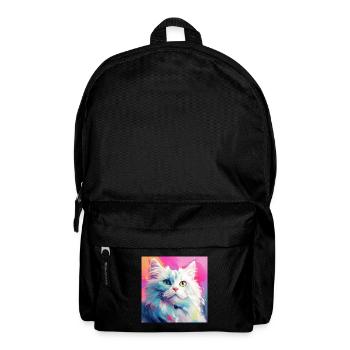 chat, motif de chat, anime, cadeau, idées cadeaux - Sac à dos - noir - Devant