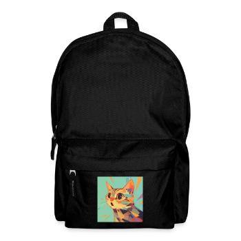 Cat, Cat Motif - Backpack - black - Front