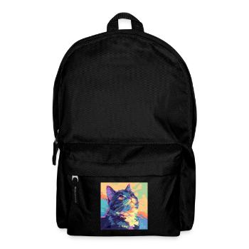 Cat, Cat Motif - Backpack - black - Front
