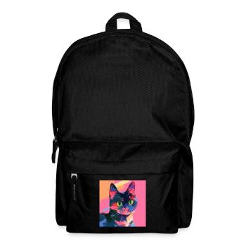 Cat, Cat Motif - Backpack - black - Front