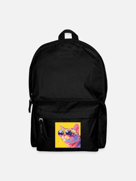 Cat, Cat Motif - Backpack - black