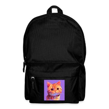 Cat, Cat Motif - Backpack - black - Front
