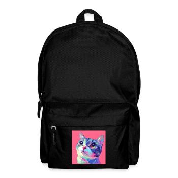 Cat, Cat Motif - Backpack - black - Front