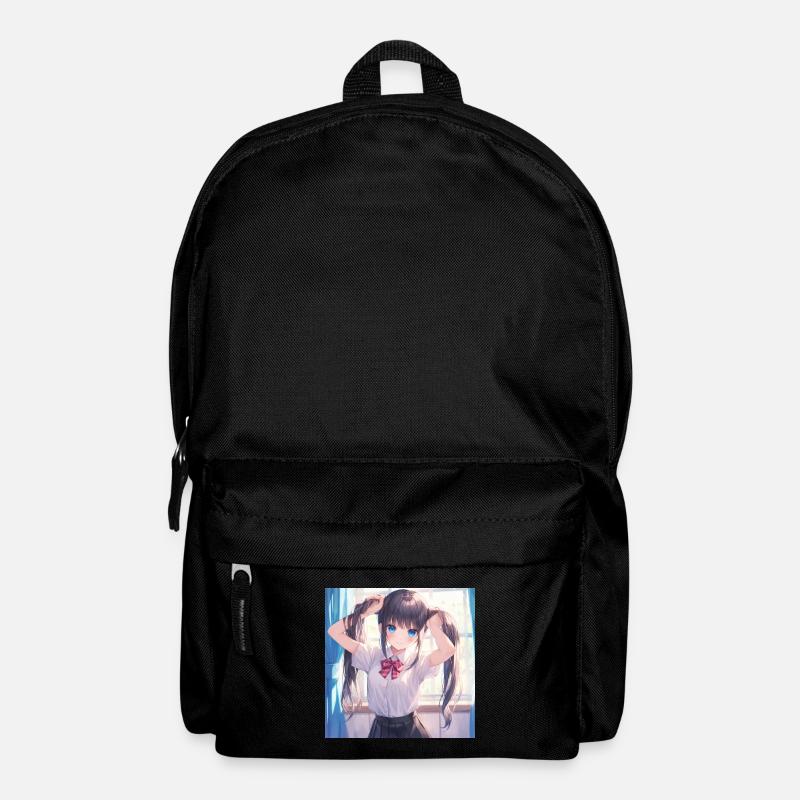 anime, schulmädchen, waifu, japan - Rucksack - Schwarz