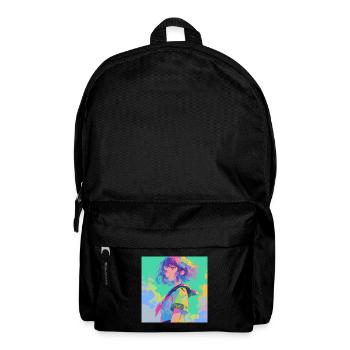 anime, schul mädchen, waifu, japan - Rucksack - Schwarz - Vorne