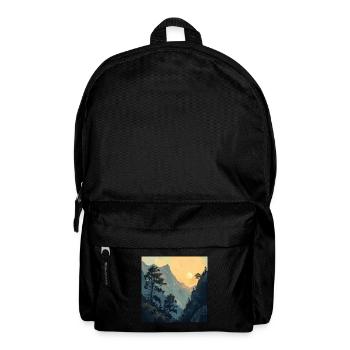 Mountains, Landscape, Nature, Trees, Sun - Backpack - black - Front