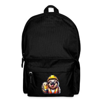 Sloth Construction Worker With Beer Drunk Funny - Backpack - black - Front