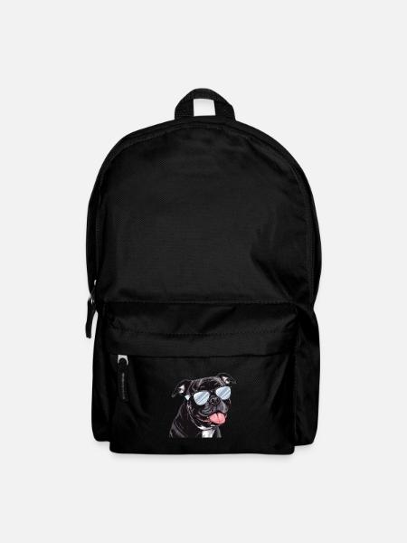 Staffordshire Bull Terrier, Dog, Sunglasses - Backpack - black